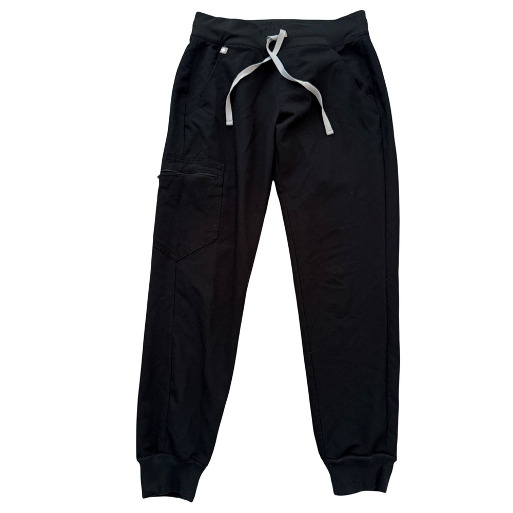 Figs Scrub Joggers Womens XS Black Technical Collection Cargo Pocket Drawstring